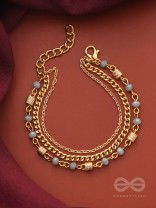 Three's the Charm-  Golden Beads Layered Bracelet