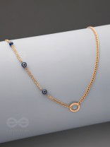 The Fairy Ring- Golden Evil Eye Necklace With Anti-Tarnish Coating 