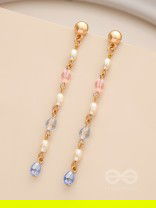 Right as Rain- Golden Glass Beads Earrings