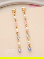 Right as Rain- Golden Glass Beads Earrings