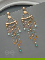 The Majestic Chandelier- Golden Statement Earrings