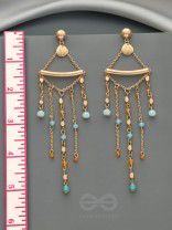 The Majestic Chandelier- Golden Statement Earrings