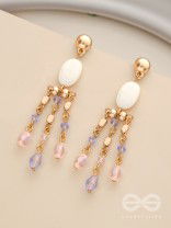 The Dazzling Drizzle- Golden Stone Earrings