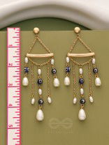 The Pearl City- Golden Pearl Evil Eye Earrings