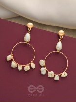 The Snow Globe- Golden Stone Earrings