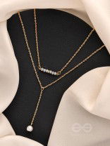The Drowned Moon- Golden Pearl Layered Necklace With Anti-Tarnish Coating 