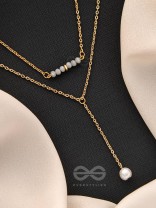 The Drowned Moon- Golden Pearl Layered Necklace With Anti-Tarnish Coating 