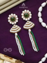 Kalapa- The Bell of Harmony- Stones and Pearls Embroidered Earrings 