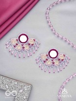 Tevana- The Pleasure Garden- Mirror, Resham and Glass Beads Embroidered Earrings