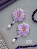 Manika- The Beautiful Flower- Resham and Pearl Drops Embroidered Earrings 