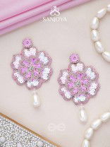 Animisa- The Bloom- Stones and Sequins Embroidered Earrings 