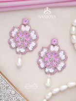 Animisa- The Bloom- Stones and Sequins Embroidered Earrings 