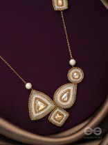 Dwista- The Copper Beauty- Beads And Stones Embroidered Necklace With Anti-Tarnish Coating 