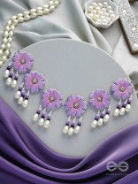 Tevana- The Pleasure Garden- Resham, Stones and Pearls Embroidered Choker Necklace 