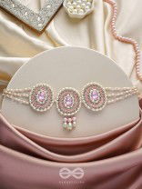 Avaarya- The Enchanting- Stones, Pearls and Sequins Embroidered Choker Necklace 