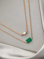 The Jade Shadow- Golden Layered Necklace With Anti-Tarnish Coating 