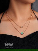 The Jade Shadow- Golden Layered Necklace With Anti-Tarnish Coating 
