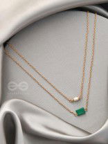 The Jade Shadow- Golden Layered Necklace With Anti-Tarnish Coating 