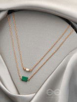 The Jade Shadow- Golden Layered Necklace With Anti-Tarnish Coating 