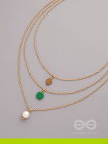 Shades Of Passion- Golden Pearl Layered Necklace With Anti-Tarnish Coating 