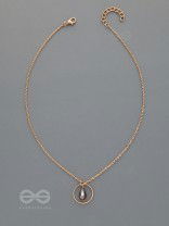 The Third Eye- Golden Bead Necklace With Anti-Tarnish Coating