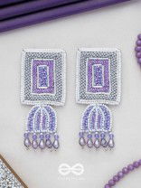 Haarya- The Beautiful Bell- Beads and Glass Drops Embroidered Earrings