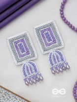 Haarya- The Beautiful Bell- Beads and Glass Drops Embroidered Earrings