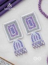 Haarya- The Beautiful Bell- Beads and Glass Drops Embroidered Earrings