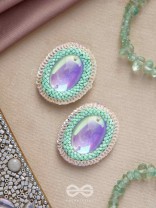 Mandara - The Mirror Reflection - Stones, Sequins And Cutdana Hand Embroidered Earrings