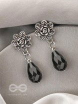 The Frosted Flower- Tiny Trinket Earrings (Ebony Black)