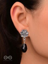 The Frosted Flower- Tiny Trinket Earrings (Ebony Black)
