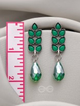 THE GRAPEVINE- EMBELLISHED OXIDIZED EARRINGS (Emerald Green)