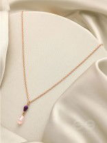 A Study In Scarlet- Golden Glass Bead Necklace With Anti-Tarnish Coating 