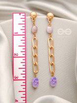 THE CHAIN OF GLORY- GOLDEN EMBELLISHED EARRINGS (ORCHID PURPLE)