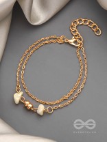 Carved in Stone- Golden Layered Bracelet