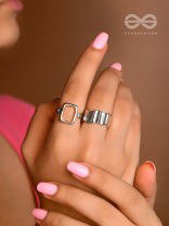 The Shimmering Quicksilver- Set of 2 Silver Rings