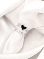 String of Hearts- Set of Two Silver Rings