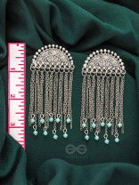 The Frozen Cascade- Oxidized Beads Earrings