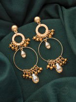 The Autumn Vibes- Golden Beads Earrings
