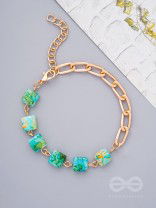 The Ice Maiden- Golden Glass Beads Bracelet