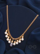 Glowing Lanterns- Golden Pearls Necklace With Anti-Tarnish Coating 