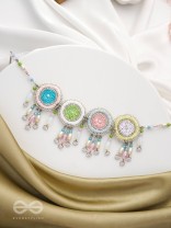 Dhyatva - The Colorful Reflections - Sequins, Glass Drops And Cutdana Hand Embroidered Choker Neckpiece