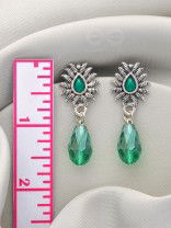 Drops of Light- Tiny Trinket Earrings (Emerald Green)