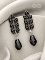 The Grapevine- Embellished Oxidized Earrings (Black)