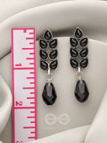 The Grapevine- Embellished Oxidized Earrings (Black)