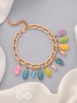 The Rainbow Drops- Golden Embellished Bracelet