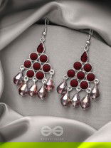 The Maroon Haze- Oxidised Glass Beads Earrings