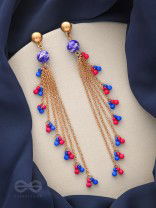 The Celestial Showers- Golden Embellished Earrings