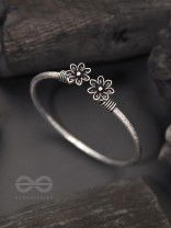 The Early Bloomer- Oxidised Bangle Bracelet