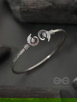 The Black Swan- Oxidised Bangle Bracelet